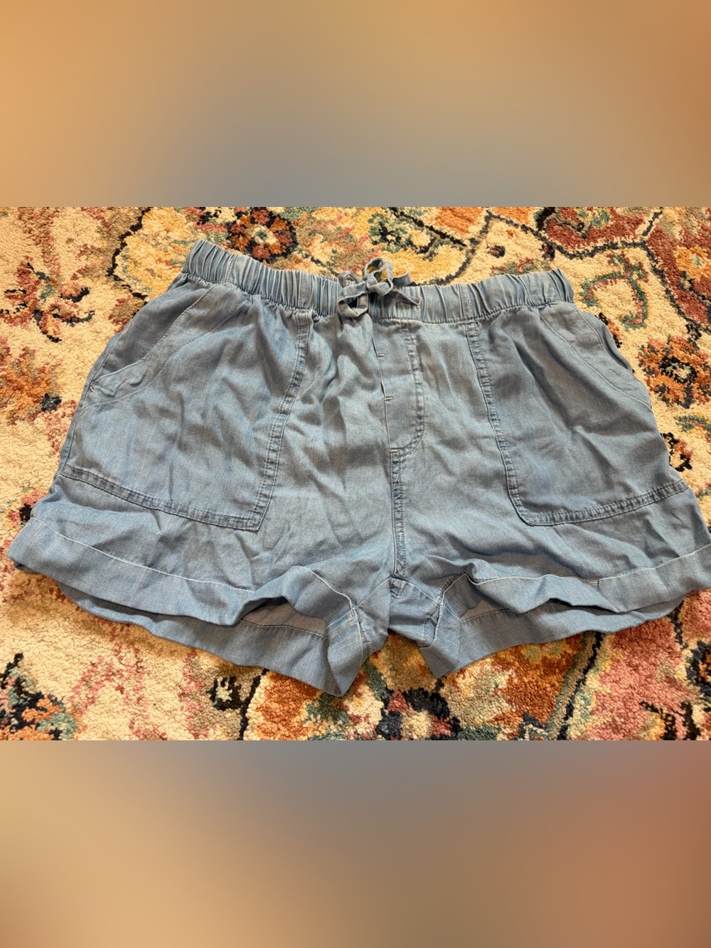 Love Tree Light Blue Elastic Waist Jean Shorts